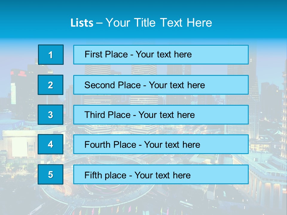 A Cityscape With Skyscrapers In The Background At Night PowerPoint Template