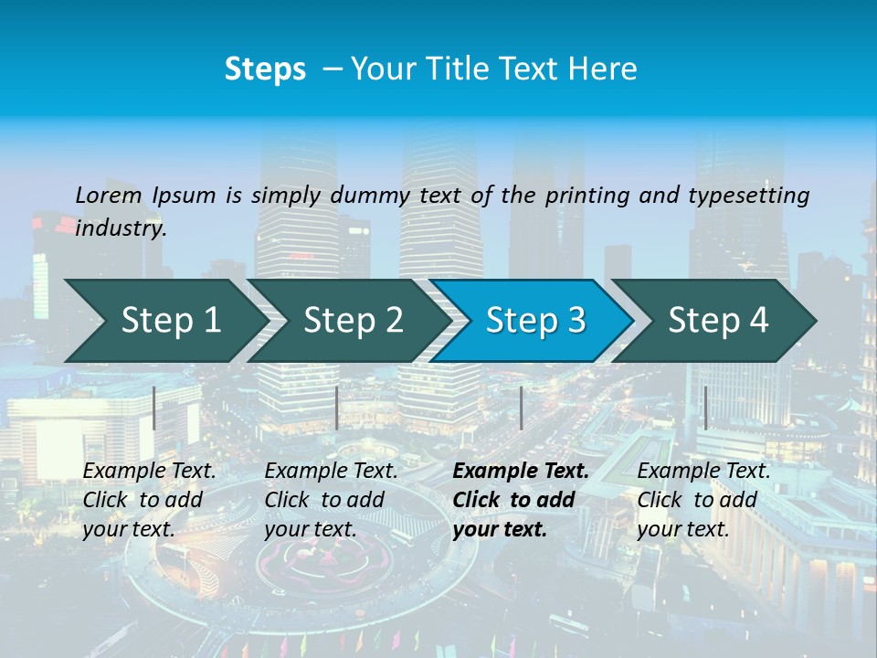 A Cityscape With Skyscrapers In The Background At Night PowerPoint Template