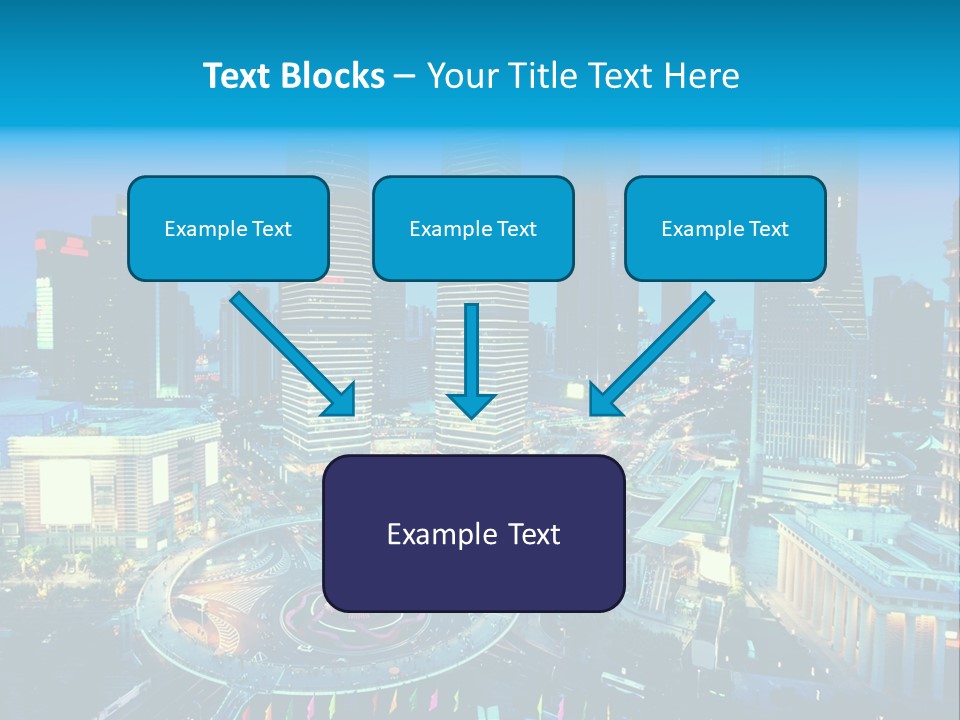 A Cityscape With Skyscrapers In The Background At Night PowerPoint Template