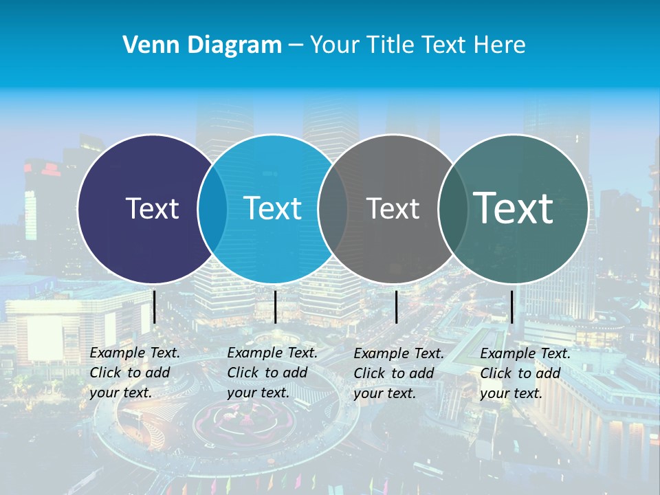 A Cityscape With Skyscrapers In The Background At Night PowerPoint Template