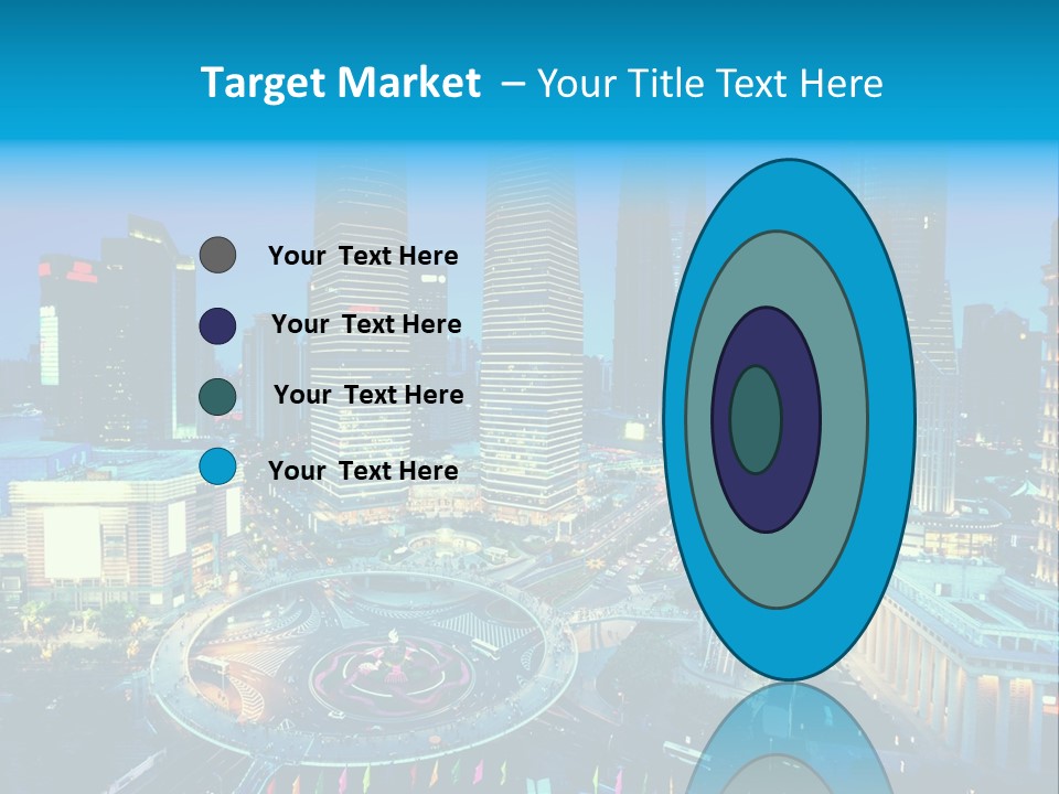 A Cityscape With Skyscrapers In The Background At Night PowerPoint Template