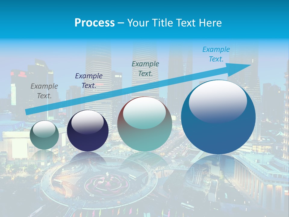 A Cityscape With Skyscrapers In The Background At Night PowerPoint Template