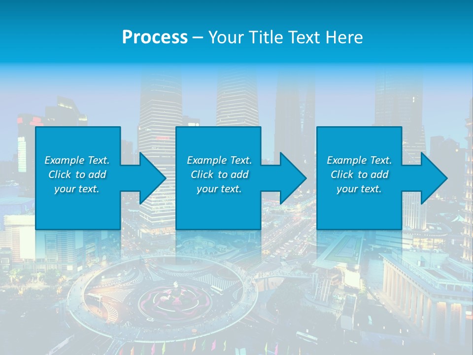 A Cityscape With Skyscrapers In The Background At Night PowerPoint Template