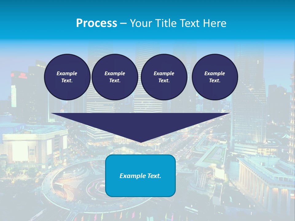 A Cityscape With Skyscrapers In The Background At Night PowerPoint Template