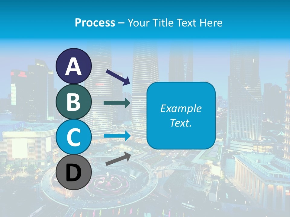 A Cityscape With Skyscrapers In The Background At Night PowerPoint Template