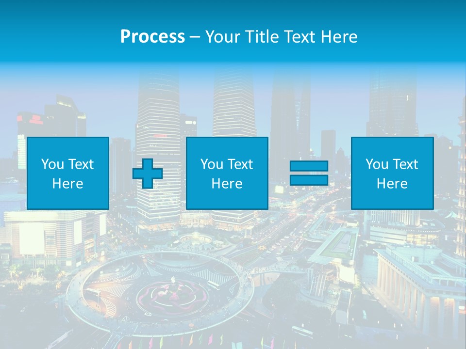 A Cityscape With Skyscrapers In The Background At Night PowerPoint Template