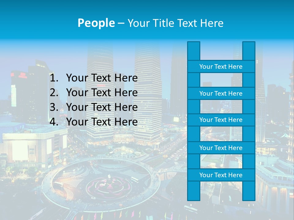 A Cityscape With Skyscrapers In The Background At Night PowerPoint Template