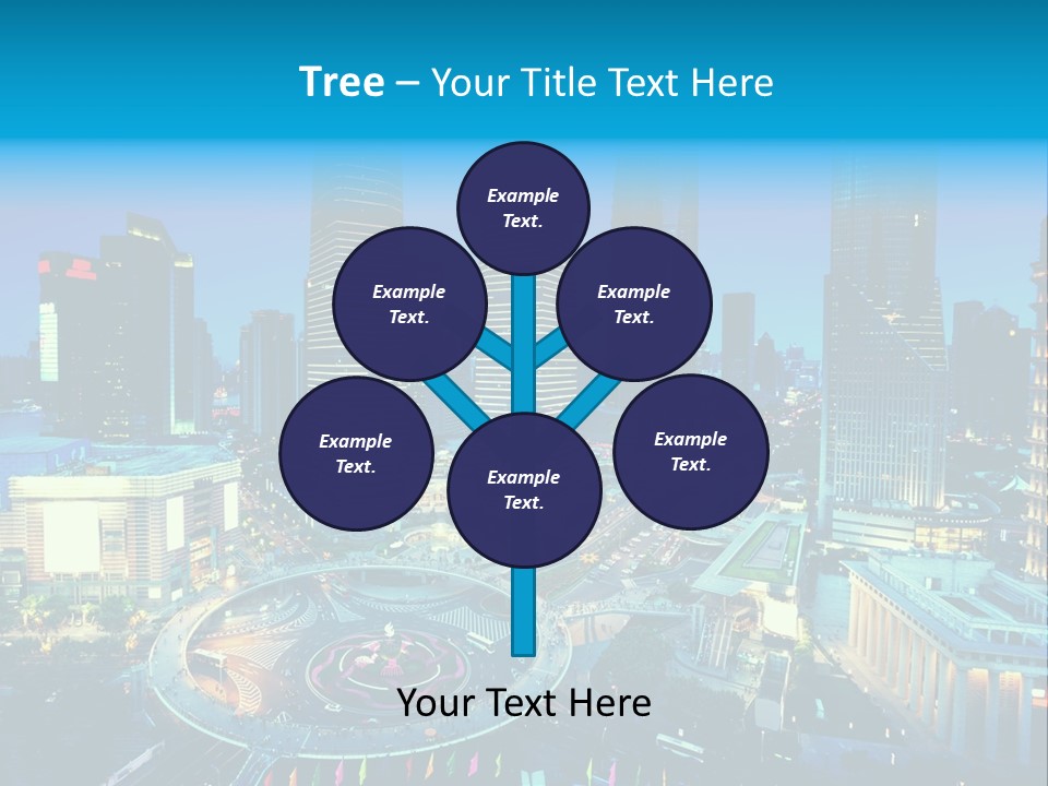 A Cityscape With Skyscrapers In The Background At Night PowerPoint Template