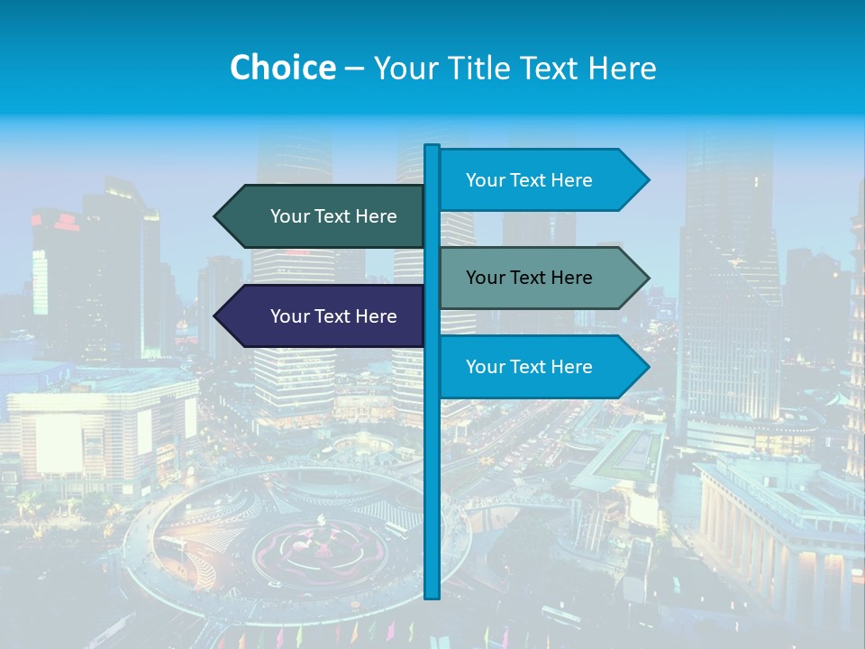 A Cityscape With Skyscrapers In The Background At Night PowerPoint Template