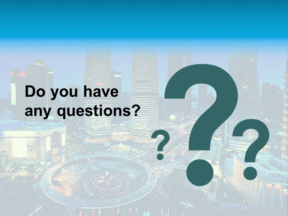 A Cityscape With Skyscrapers In The Background At Night PowerPoint Template