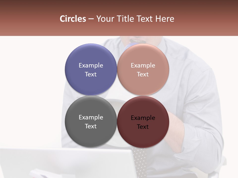 A Man Holding A Megaphone In Front Of A Laptop PowerPoint Template