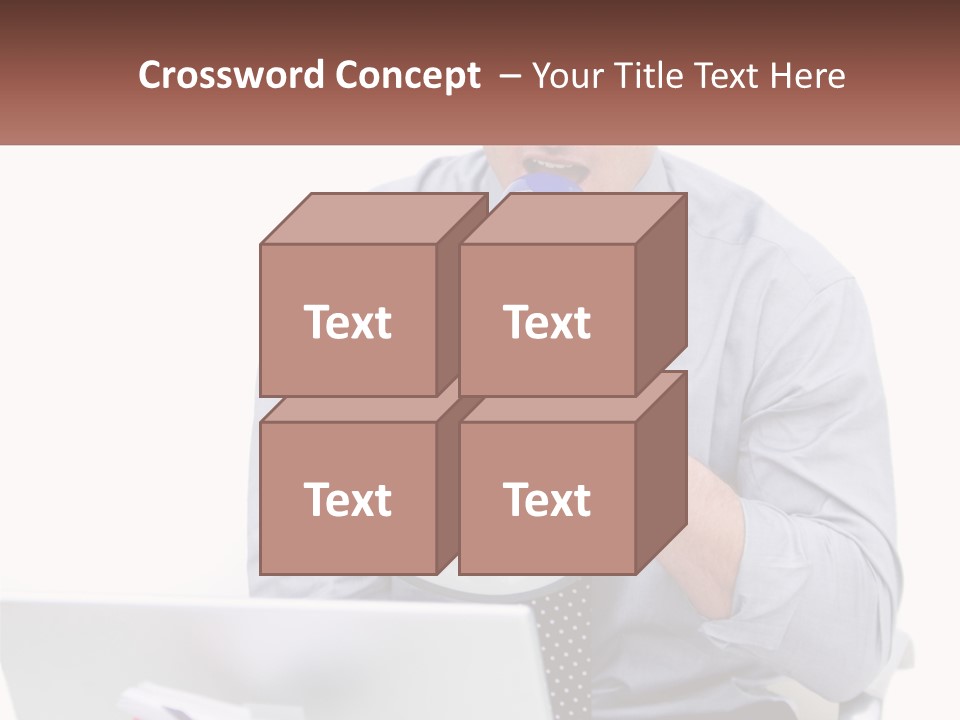 A Man Holding A Megaphone In Front Of A Laptop PowerPoint Template