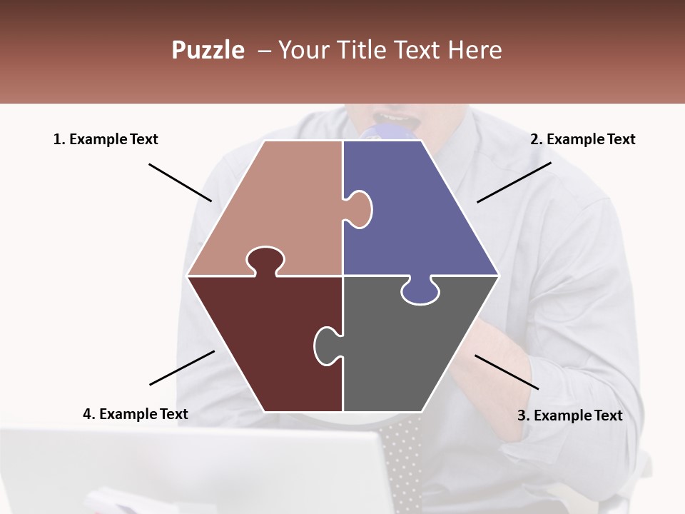 A Man Holding A Megaphone In Front Of A Laptop PowerPoint Template