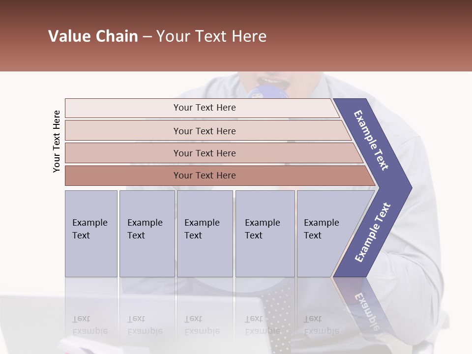 A Man Holding A Megaphone In Front Of A Laptop PowerPoint Template