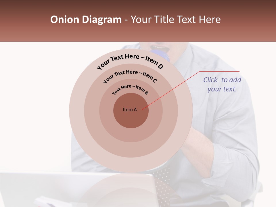 A Man Holding A Megaphone In Front Of A Laptop PowerPoint Template