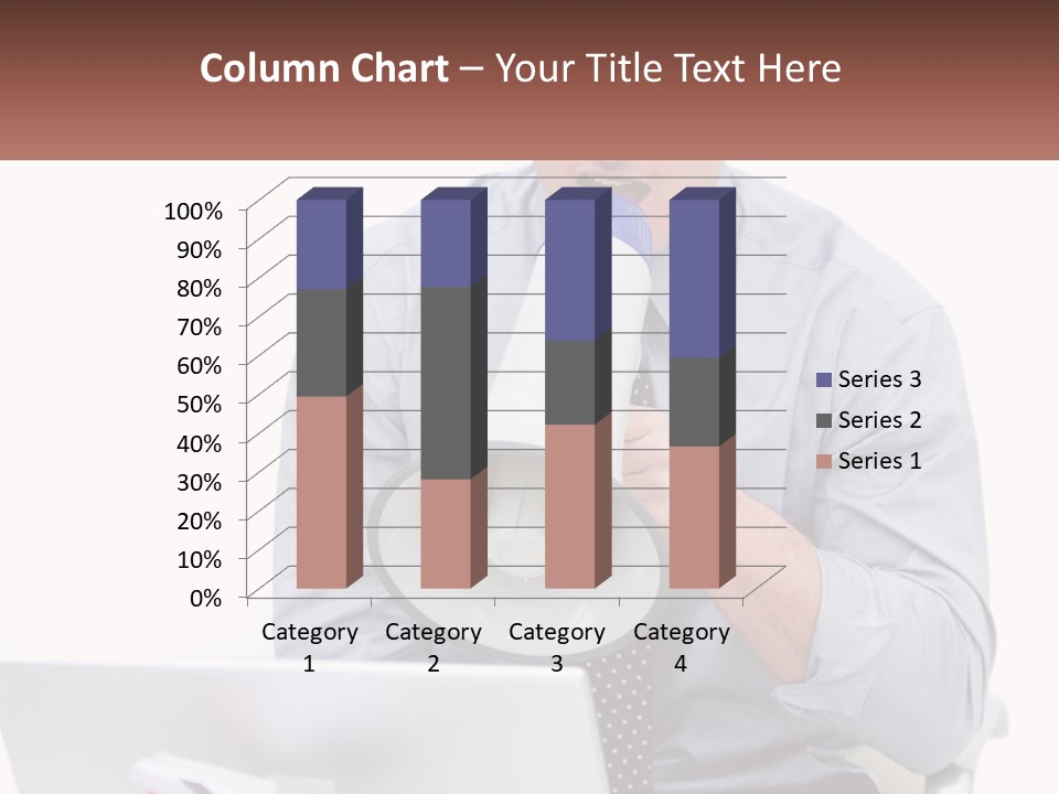 A Man Holding A Megaphone In Front Of A Laptop PowerPoint Template