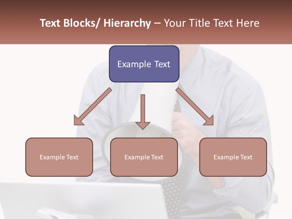 A Man Holding A Megaphone In Front Of A Laptop PowerPoint Template