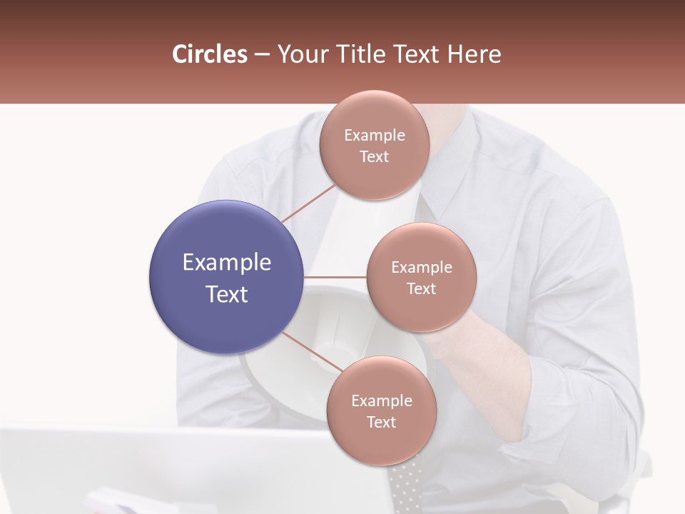 A Man Holding A Megaphone In Front Of A Laptop PowerPoint Template