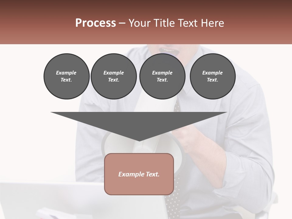 A Man Holding A Megaphone In Front Of A Laptop PowerPoint Template