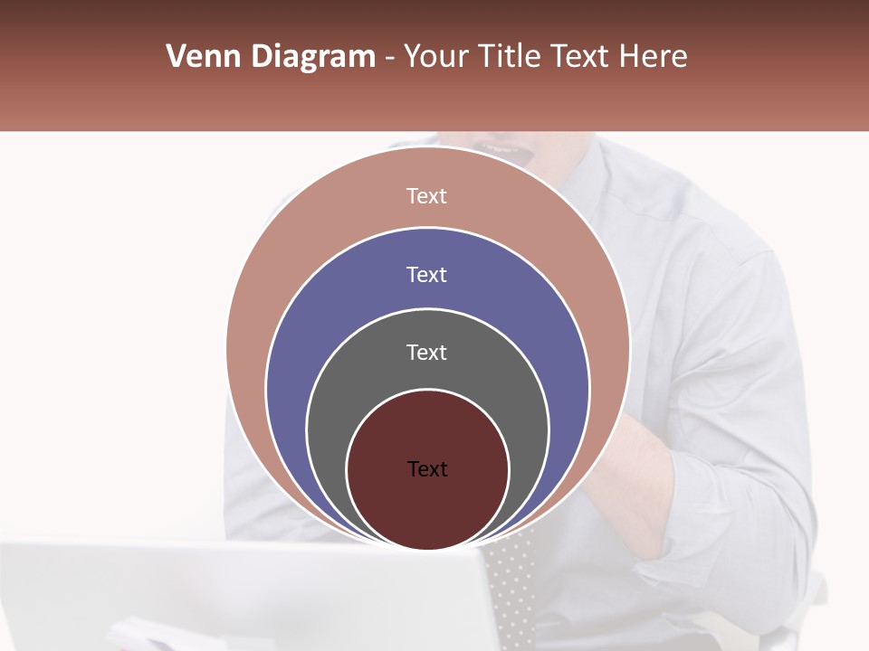 A Man Holding A Megaphone In Front Of A Laptop PowerPoint Template