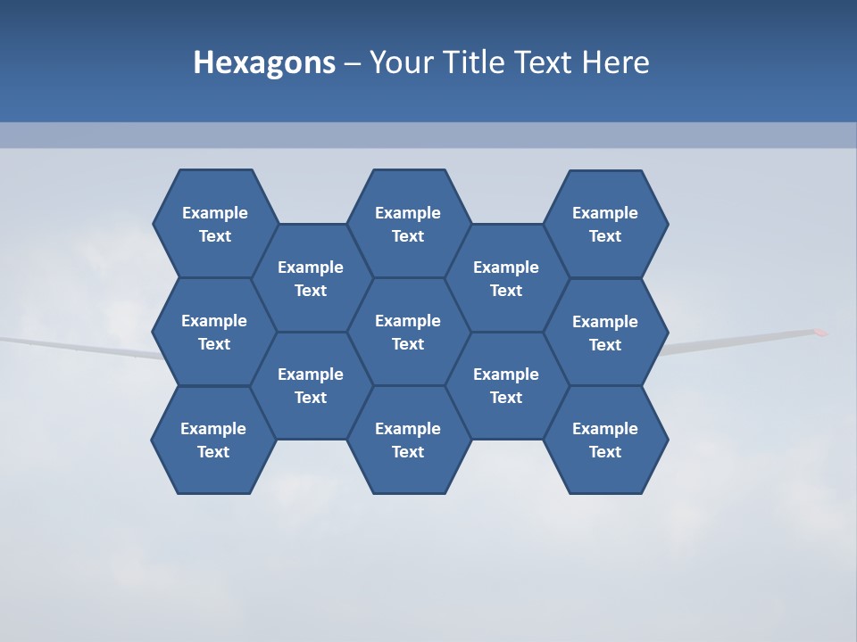 A Small Airplane Flying Through A Cloudy Blue Sky PowerPoint Template
