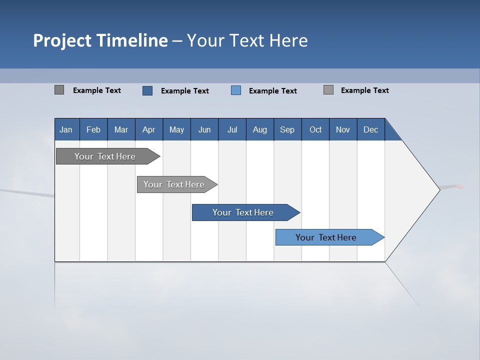 A Small Airplane Flying Through A Cloudy Blue Sky PowerPoint Template