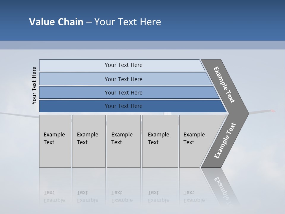 A Small Airplane Flying Through A Cloudy Blue Sky PowerPoint Template