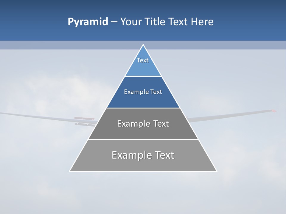 A Small Airplane Flying Through A Cloudy Blue Sky PowerPoint Template
