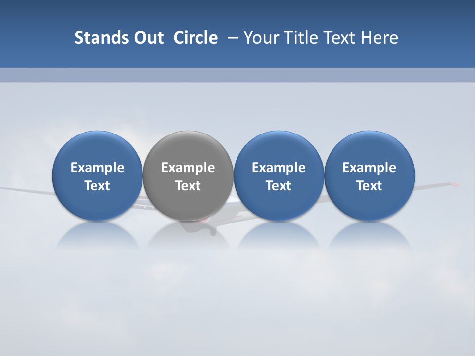 A Small Airplane Flying Through A Cloudy Blue Sky PowerPoint Template