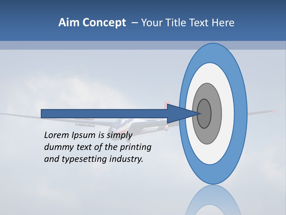 A Small Airplane Flying Through A Cloudy Blue Sky PowerPoint Template