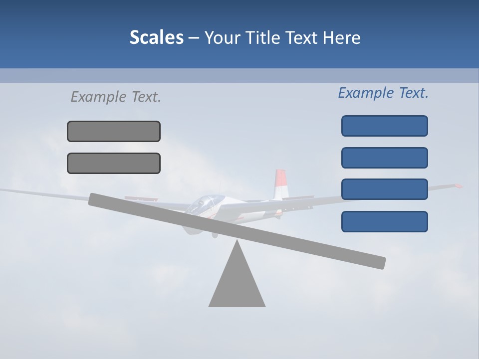 A Small Airplane Flying Through A Cloudy Blue Sky PowerPoint Template