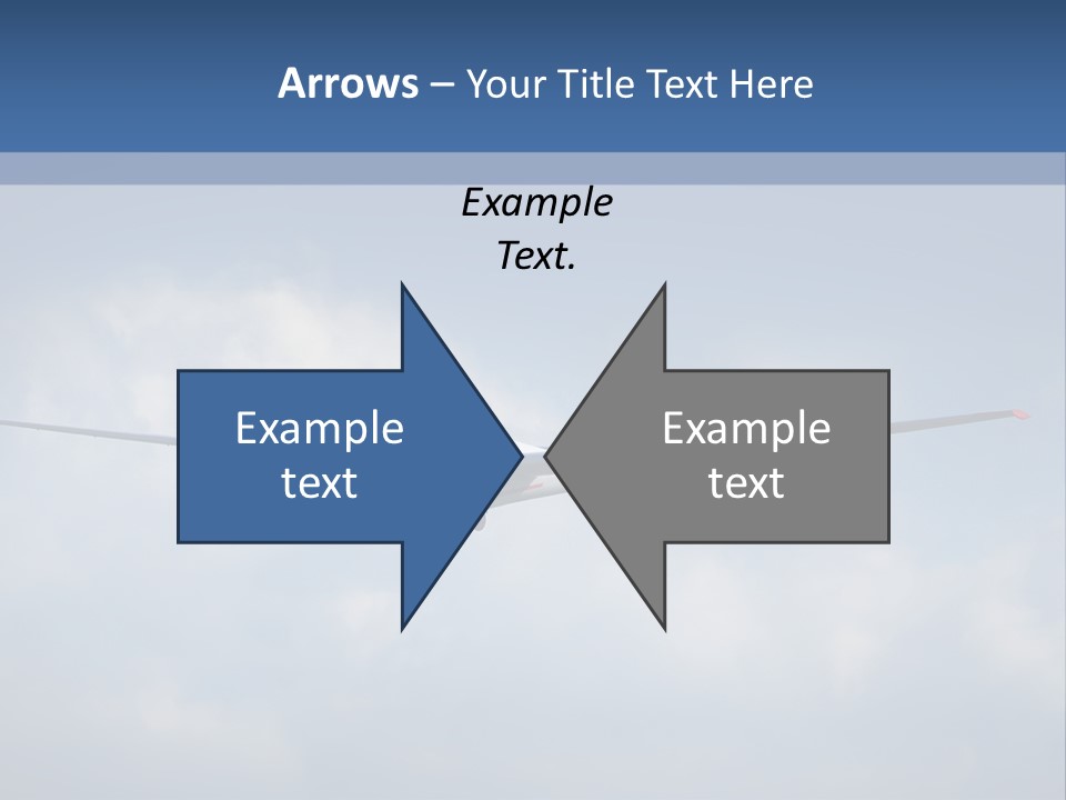 A Small Airplane Flying Through A Cloudy Blue Sky PowerPoint Template