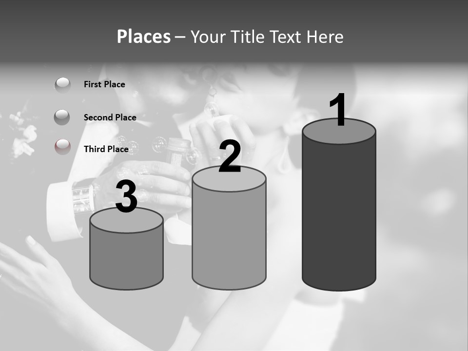 A Man And A Woman Kissing In A Black And White Photo PowerPoint Template