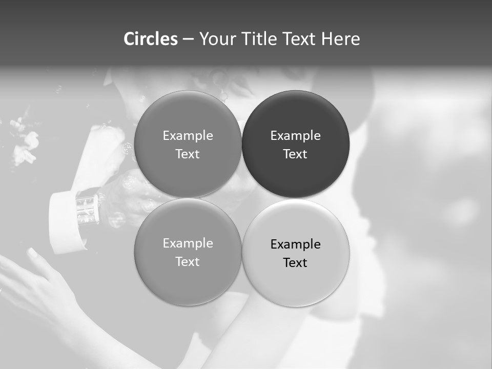 A Man And A Woman Kissing In A Black And White Photo PowerPoint Template