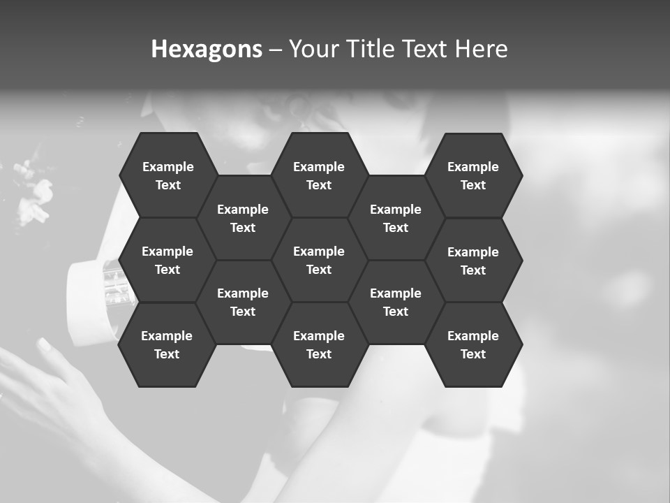 A Man And A Woman Kissing In A Black And White Photo PowerPoint Template