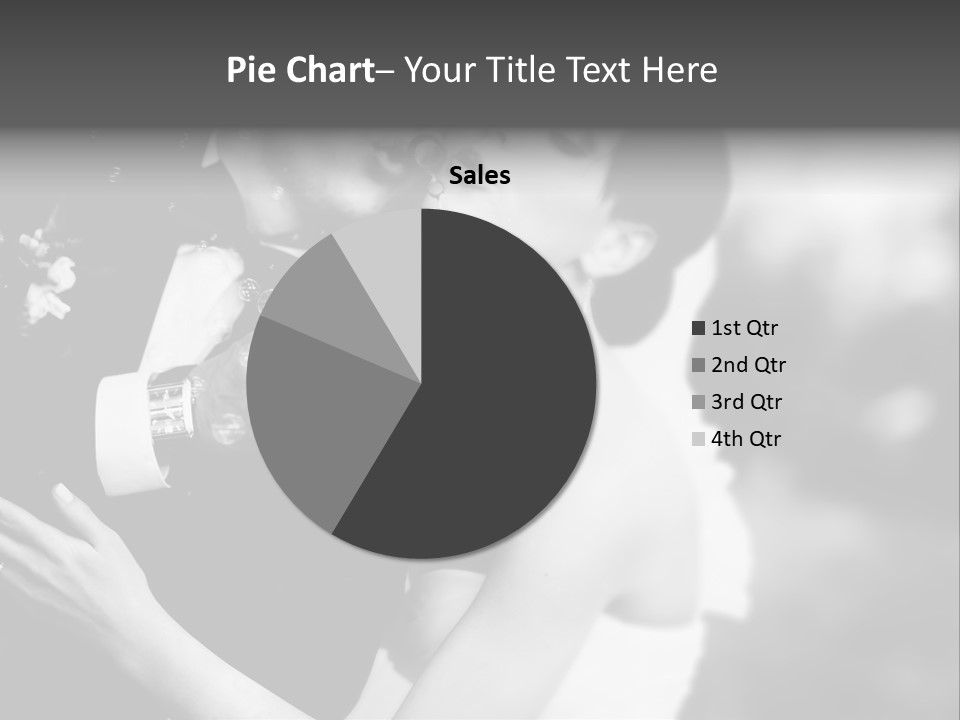 A Man And A Woman Kissing In A Black And White Photo PowerPoint Template