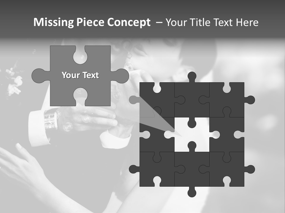 A Man And A Woman Kissing In A Black And White Photo PowerPoint Template