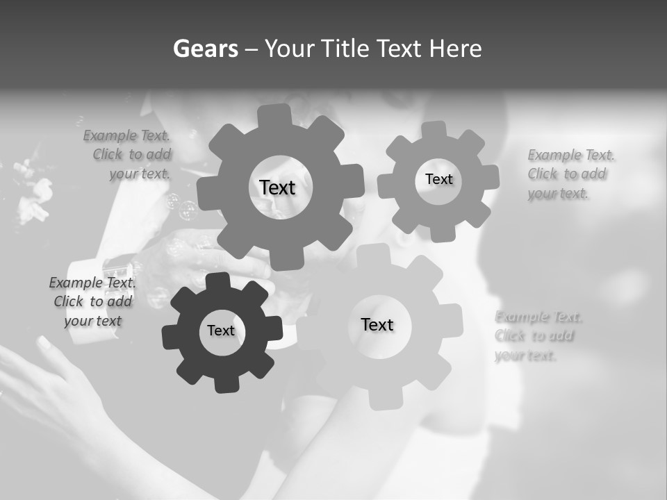 A Man And A Woman Kissing In A Black And White Photo PowerPoint Template