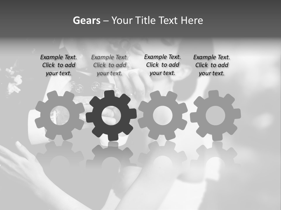 A Man And A Woman Kissing In A Black And White Photo PowerPoint Template