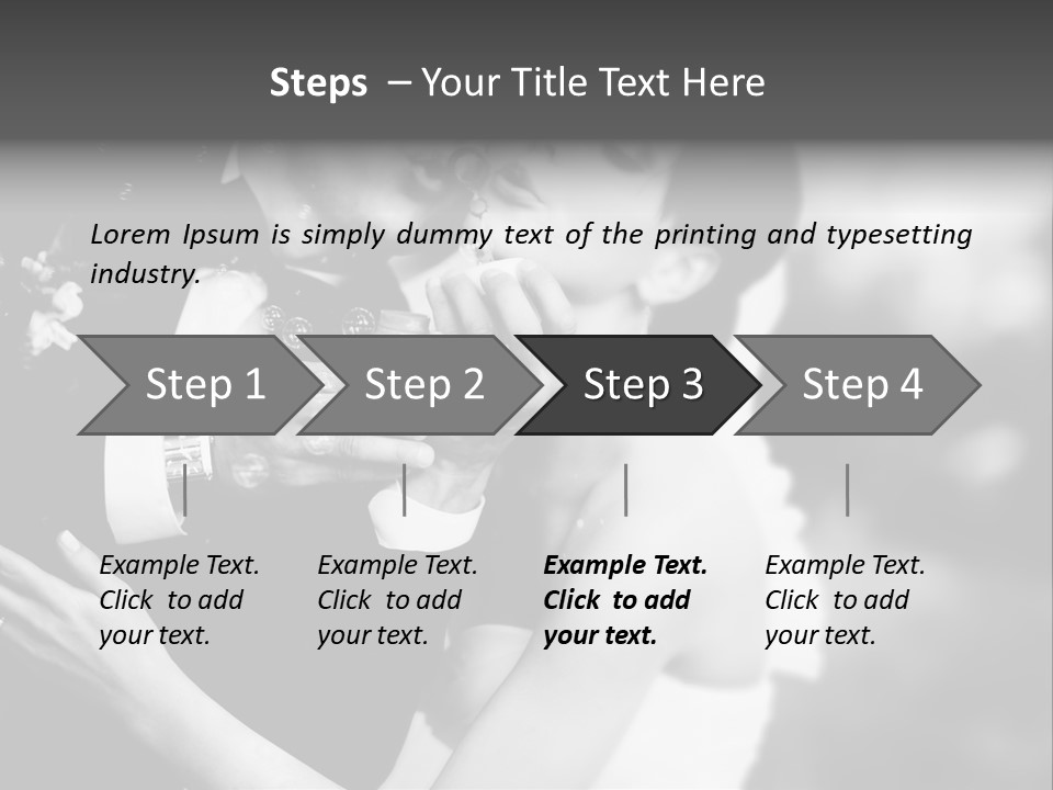 A Man And A Woman Kissing In A Black And White Photo PowerPoint Template