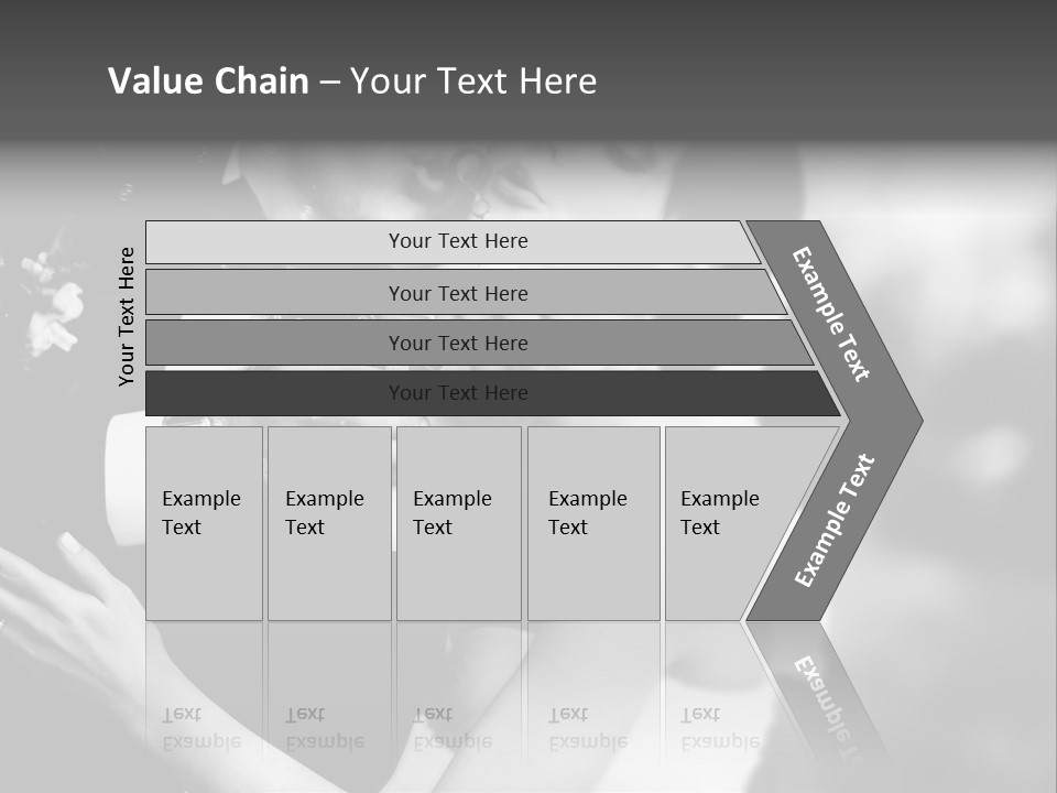 A Man And A Woman Kissing In A Black And White Photo PowerPoint Template