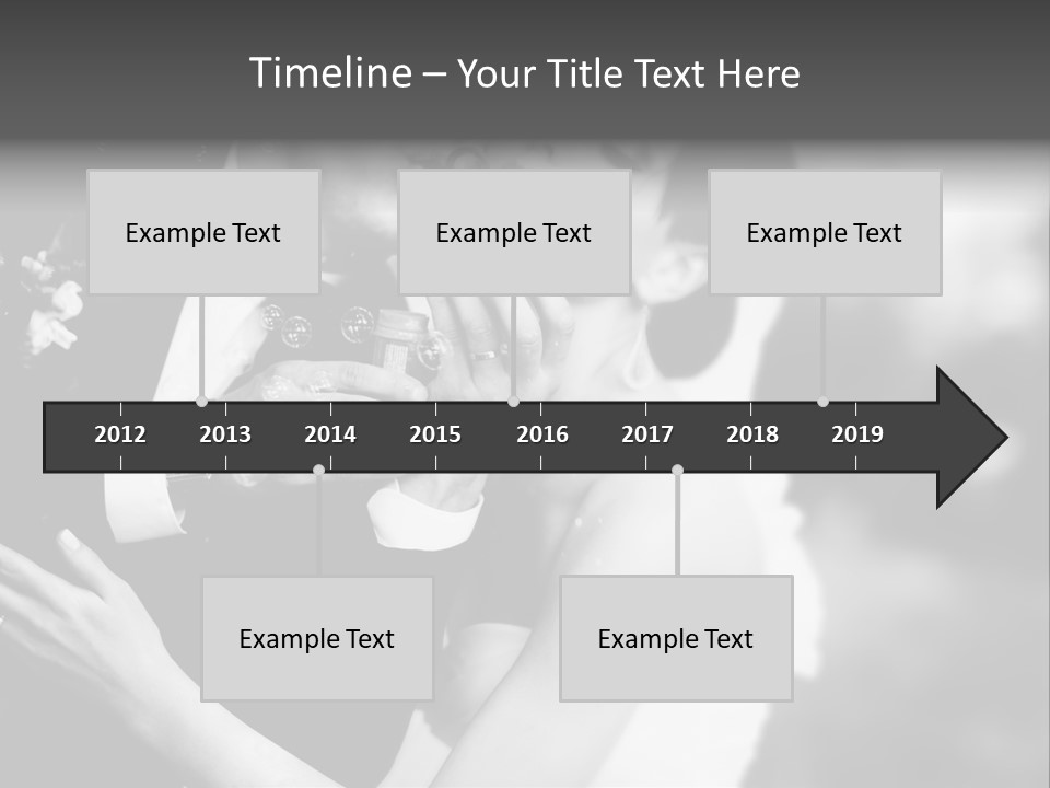 A Man And A Woman Kissing In A Black And White Photo PowerPoint Template