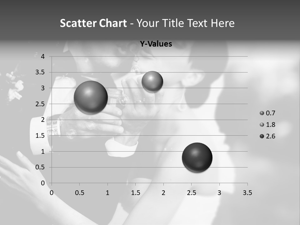 A Man And A Woman Kissing In A Black And White Photo PowerPoint Template