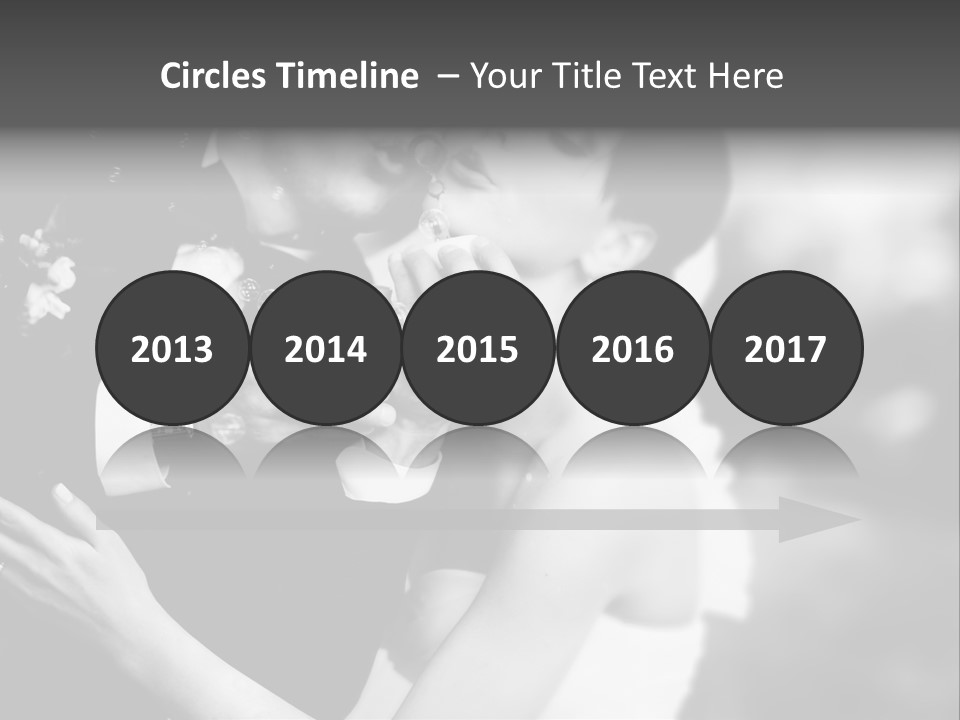 A Man And A Woman Kissing In A Black And White Photo PowerPoint Template