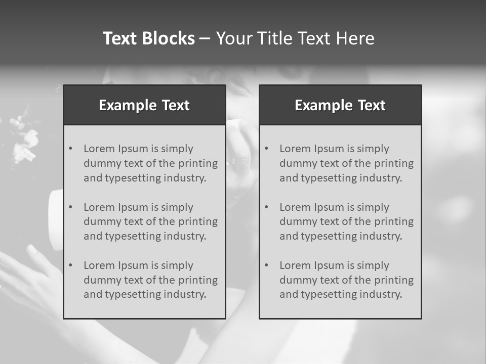 A Man And A Woman Kissing In A Black And White Photo PowerPoint Template