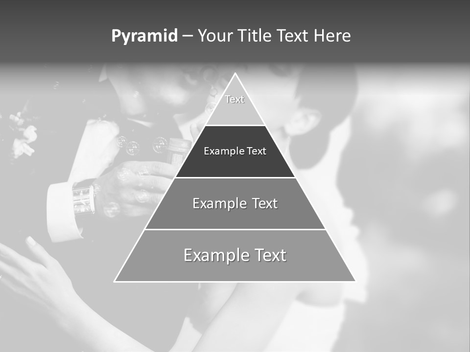 A Man And A Woman Kissing In A Black And White Photo PowerPoint Template