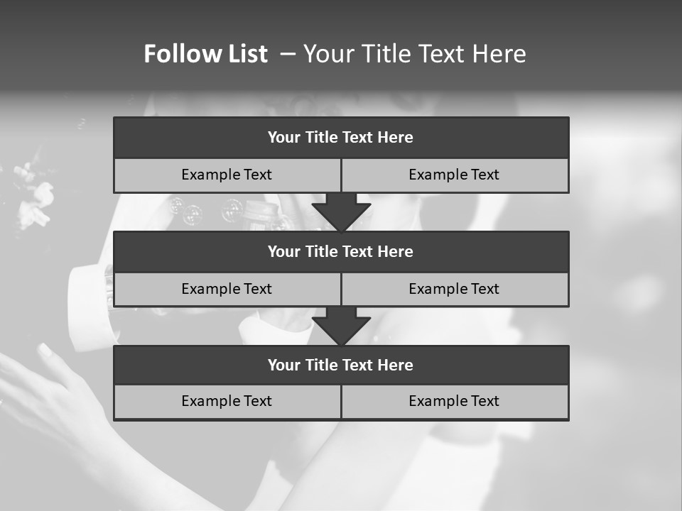 A Man And A Woman Kissing In A Black And White Photo PowerPoint Template