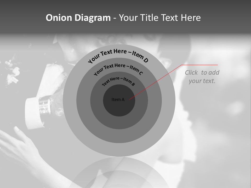 A Man And A Woman Kissing In A Black And White Photo PowerPoint Template