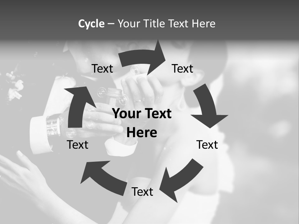 A Man And A Woman Kissing In A Black And White Photo PowerPoint Template