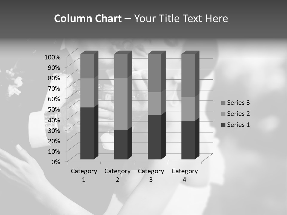 A Man And A Woman Kissing In A Black And White Photo PowerPoint Template
